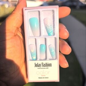 Blue Press-On Nails